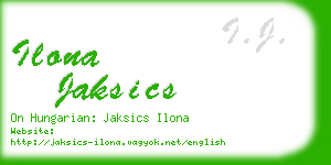 ilona jaksics business card